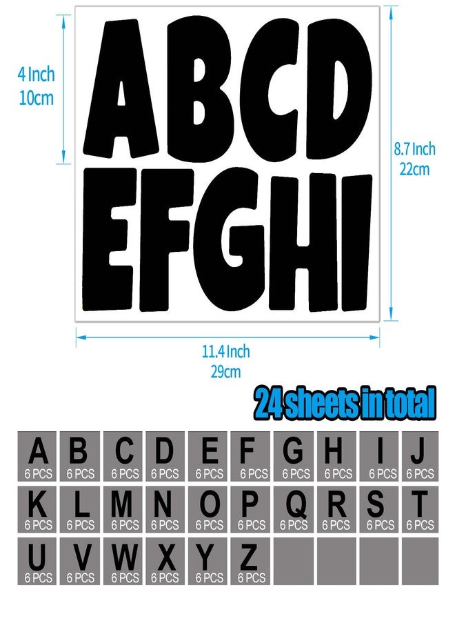 Bemeol 234 Pieces 4 Inch Bulletin Board Letters Alphabet Cutout Letter for Bulletin Board Display Home Classroom School Decor(Black) - Image 2